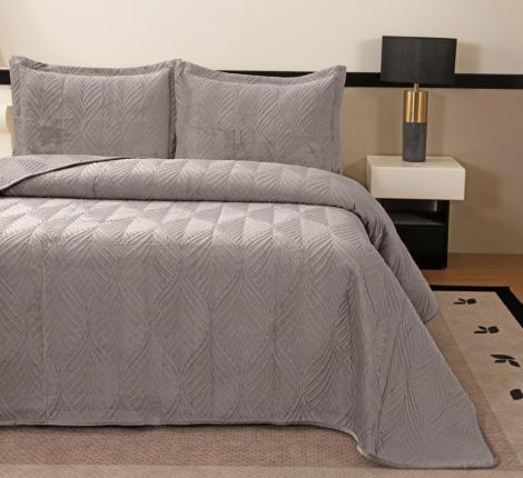 Покрывало "Sofi de Marko" Таира (серый) Велюр, 240х260