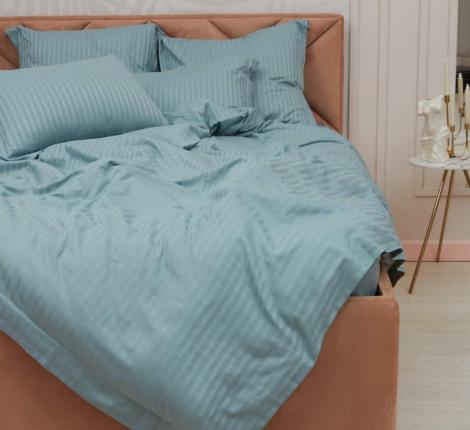 Постельное белье "Sofi de Marko" Моне (изумруд) Страйп Сатин, 1,5 спальный