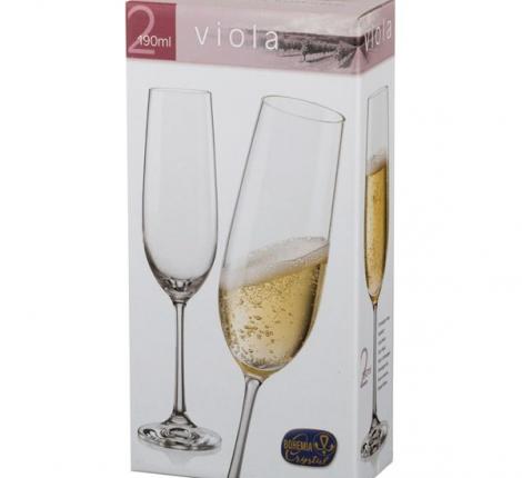 Набор бокалов для шампанского 2 штуки &quot;Bohemia Crystal&quot; 674-560, 190 мл
