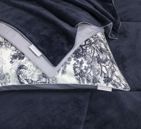 Постельное белье с одеялом "Kazanov.A." Нала (индиго жемчуг) Велюр/Egypt Cotton, Евро