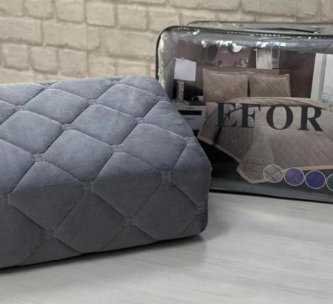 Покрывало велюровое "EFOR PREMIUM" РОМБ 240х260, серый