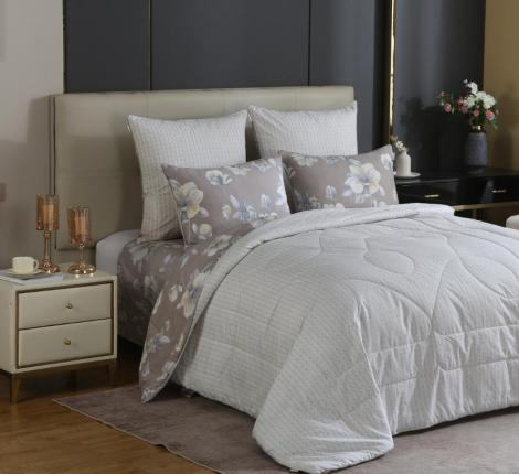 Постельное бельё с одеялом "Kazanov.A." Саманта (капучино) Сатин, Евро