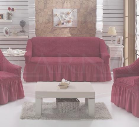 Набор чехлов для дивана &quot;BULSAN&quot; 3+1+1, Грязно-розовый