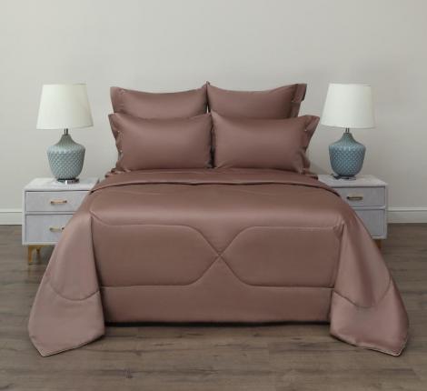 Постельное белье с одеялом "Sofi de Marko" Premium Mako (капучино) Сатин ДеЛюкс, Евро