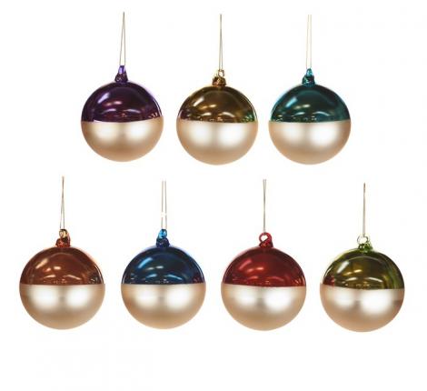 Набор стеклянных шаров на ёлку 7 штук "RAINBOW", диаметр 11,5 см