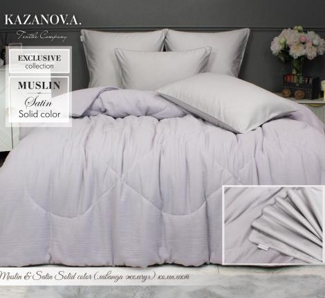 Постельное белье с одеялом "Kazanov.A." Muslin&Satin Solid color (крем карамель), Евро