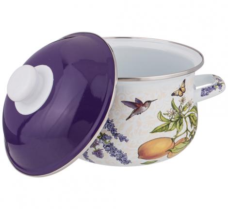 Кастрюля эмалированная с крышкой "ПРОВАНС" ЛИМОНЫ, 2,0 л