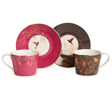Чайный набор "GOLDEN BIRDS" 419-129 на 2 персоны, 4 предмета (220 мл)