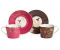 Чайный набор "GOLDEN BIRDS" 419-129 на 2 персоны, 4 предмета (220 мл)