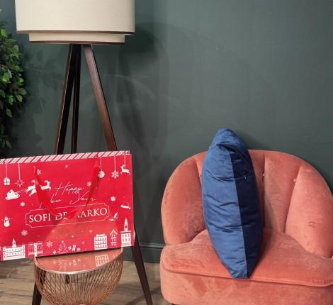 Полушка декоративная "Sofi de Marko" Адора (синяя) Велюр, 55х55