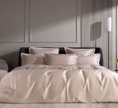 Простыня на резинке "NUDE PINK ALLURE GRASS" Мако-Сатин, 200х200х40