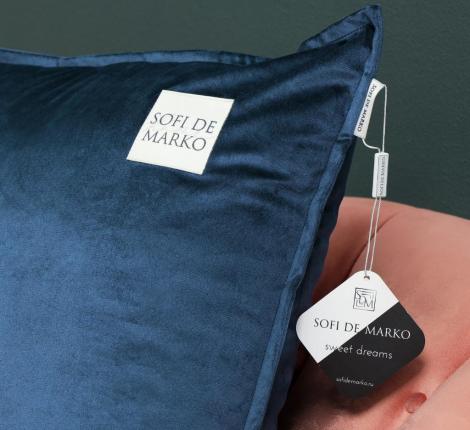 Подушка декоративная "Sofi de Marko" Ноэми (синяя) Велюр, 45х45