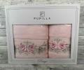 Набор махровых полотенец Pupilla &quot;EVA цветы на ветке&quot; 50х90+70х140, Розовый
