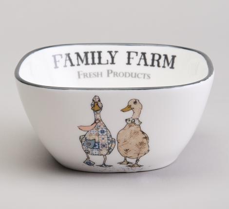 Набор салатников (4 штуки) на деревянной подставке "FAMILY FARM", 30*19*6,7 см