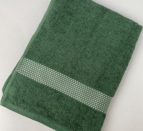 Полотенце махровое Кристаллики  70х135, оливковый