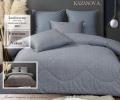 Постельное белье с одеялом "Kazanov.A." Монако (капучино голубая платина) Велюр/Egypt Cotton, 1,5 спальный