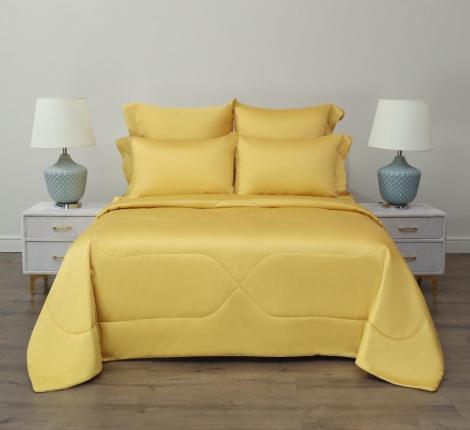 Постельное белье с одеялом "Sofi de Marko" Premium Mako (горчичный) Сатин ДеЛюкс, Евро