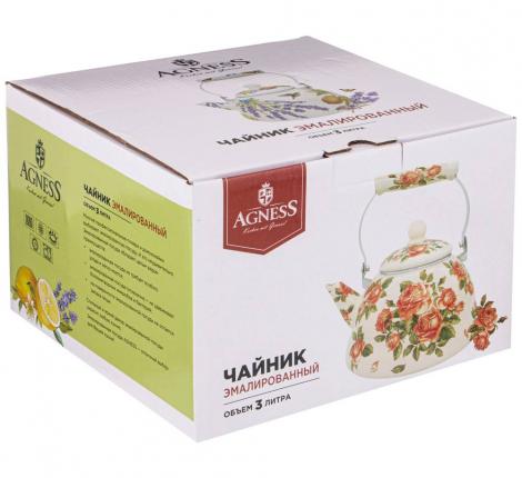 Чайник эмалированный "КОРЕЙСКАЯ РОЗА", 3,0 л