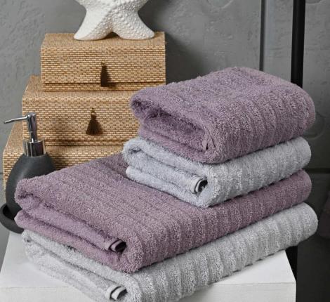 Набор "PIERRE CARDIN HOME" (2 халата, полотенца 50х90-2 шт., 70х140-2 шт.), лиловый-серый
