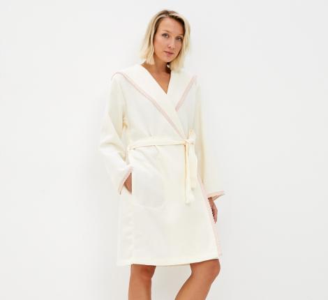 Халат вафельный с капюшоном "Sofi de Marko" Селеста (крем), L