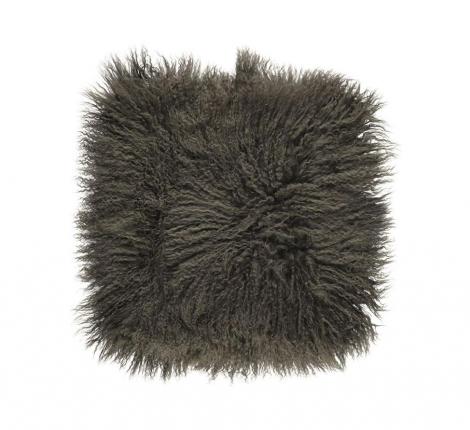 Подушка "Tibetan Hedge Green" мех тибетской козы, 40x40