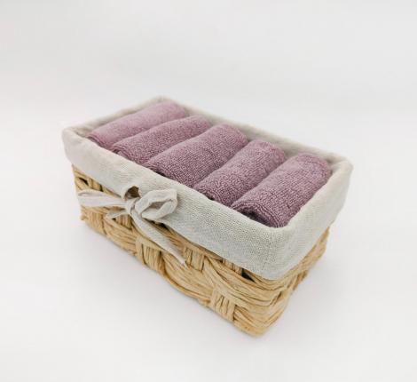 Набор махровых салфеток "Sofi de Marko" Дэйзи 30х50-5шт., пепел роза