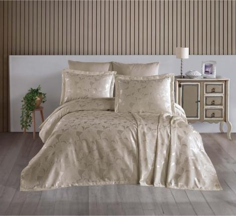 Гобеленовое покрывало "DO&CO" 240х260 (50x70-2 шт.) KARDELEN, бежевый