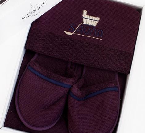 Набор для сауны мужской Maison Dor "DUFOUR" (баклажан)