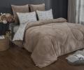 Постельное белье с одеялом "Kazanov.A." Остин (бежевый платина) Велюр/Egypt Cotton, Евро