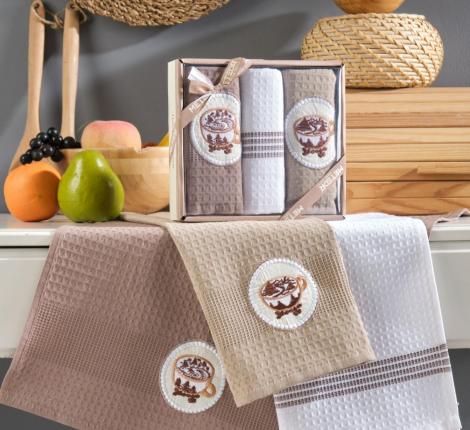 Салфетки вафельные "METEOR" 40*60 (3 шт.) APLIKA KAHVE