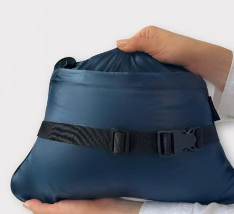 Дорожный плед-пончо пуховый "Travel Cape Plaid Grass" INDIGO, 130х170