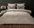 Постельное белье с одеялом "Kazanov.A." Эльба (бежевый графит) Велюр/Egypt Cotton, Семейный