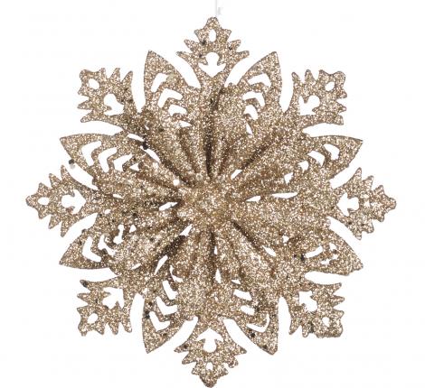 Ёлочная игрушка 2 шт. "СНЕЖИНКА" (шампань), диаметр 16 см