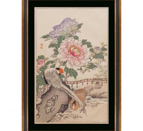 Постер "BAIREI:CRANE & PEONY" G-3, 55х80