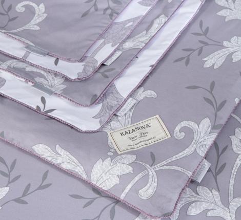 Постельное белье с одеялом "Kazanov.A." Дакота (лаванда графит жемчуг) Сатин, Евро