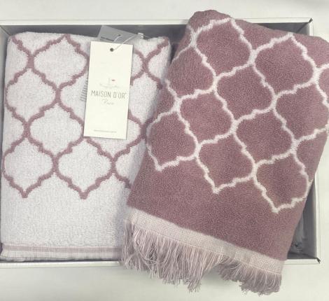 Комплект полотенец 50x100-85x150 Maison D'or "LORENZA", фиолетовый