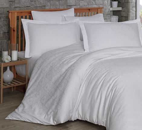 Постельное бельё Hobby Home сатин-жаккард "Damask" (белый), Евро