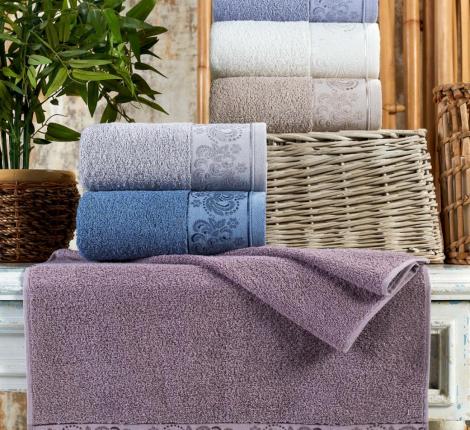 Набор махровых полотенец "TWO DOLPHINS" жаккард 70х140 (1/6 ) A197 KUMBET