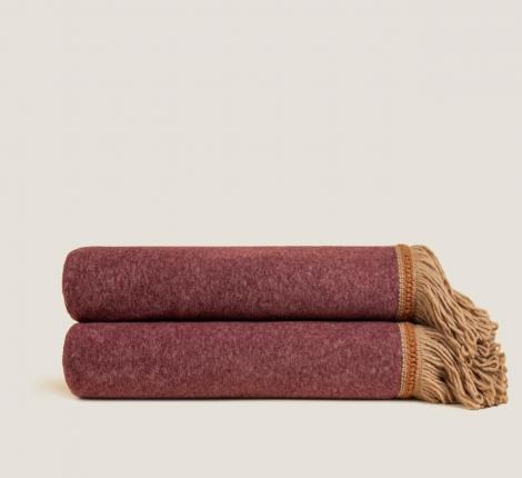 Плед "SOFT BAMBOO" BURGUNDY с тесьмой BRIGITTE (бордовый), 160х200