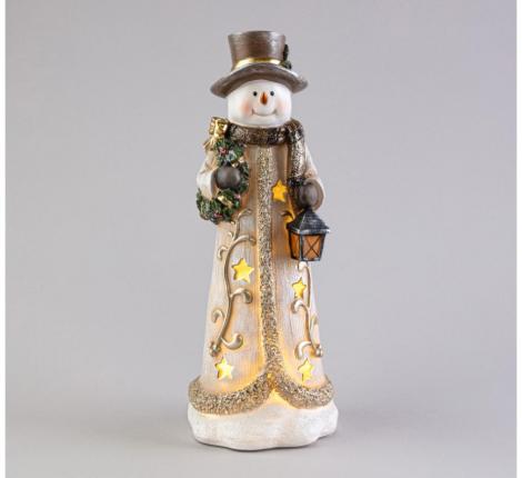 Статуэтка с LED-подсветкой "СНЕГОВИК", 12,5*12*33,7 см