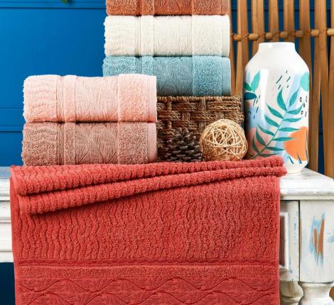 Набор махровых полотенец "PHILIPPUS" 50*90 (1/6 ) SUPER COTTON (A406) AHSA