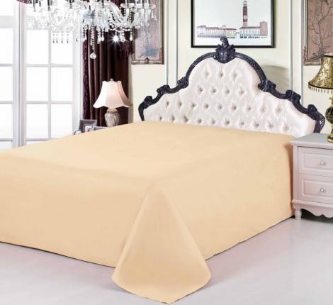 Простынь сатин кремовая (PRC-02), 160x220