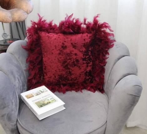 Наволочка декоративная "Sofi de Marko" Бурлеск (бордо) Бархат, 40х40