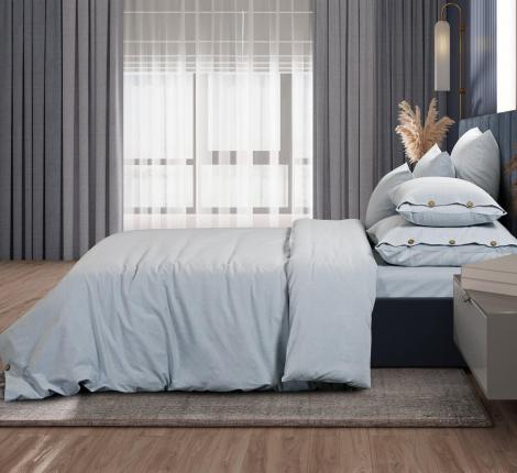 Постельное бельё Sharmes "Rustic melange" Евро, голубой