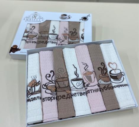 Набор вафельных салфеток "AMBIELLA" КОФЕ, 40х60-7 шт.