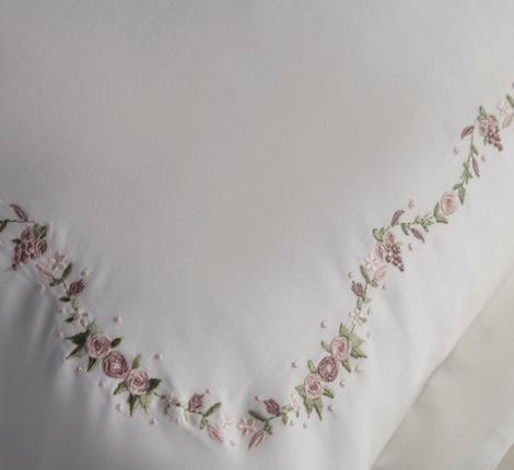 Постельное бельё "DANTELA VITA" сатин с вышивкой MINOA (кремовый), Евро