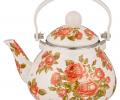 Чайник эмалированный со съёмным фильтром "КОРЕЙСКАЯ РОЗА", 1,3 л