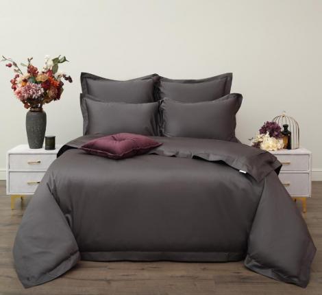 Постельное белье "Sofi de Marko" Моно (антрацит) Сатин ДеЛюкс, Евро макс