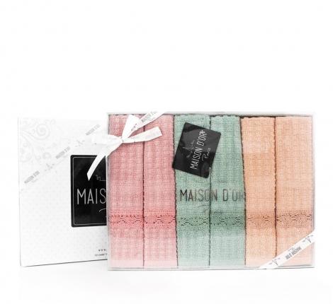 Салфетки махровые Maison D'or "AUTENTIK" 40х60-6шт., цветной