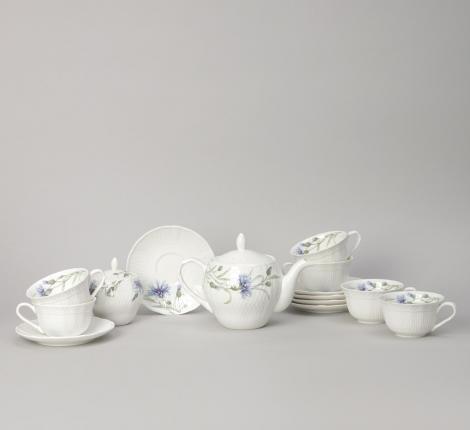 Чайный сервиз "ВАСИЛЬКИ" на 6 персон, 14 предметов